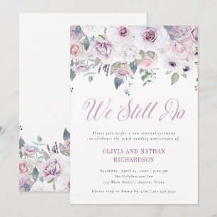 Violet Blush   Floral Wedding Vow Renewal Ceremony Kaart