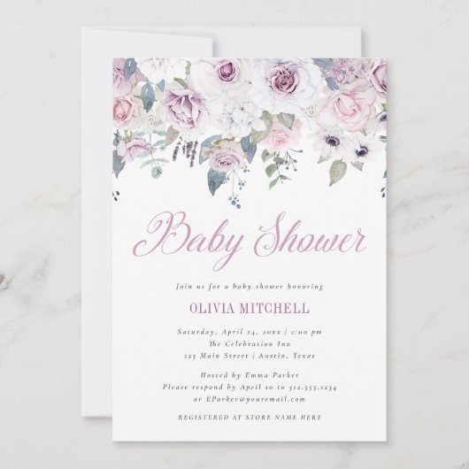 Violet Blush | Florence-Baby shower Kaart (Voorkant)