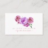 Violet blush pioen boeket lip kleur verdeler visitekaartje (Voorkant)
