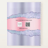 Violet blush roze agaat marmer naam 2025 planner (Achterkant)