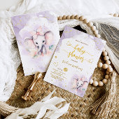 Violet Blush Roze Olifant Baby Meisje Douche Kaart