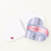 Violet blush roze roze marmer name girl notitieboek (Binnen)