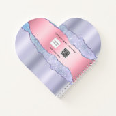 Violet blush roze roze marmer name girl notitieboek (Achterkant)