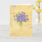 Violet Boeket Blank Note Kaart (Gele Bloem)