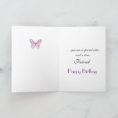  Violet boeket zus en vriend verjaardag Kaart (Binnen)