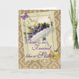 Violet boeket zus en vriend verjaardag Kaart