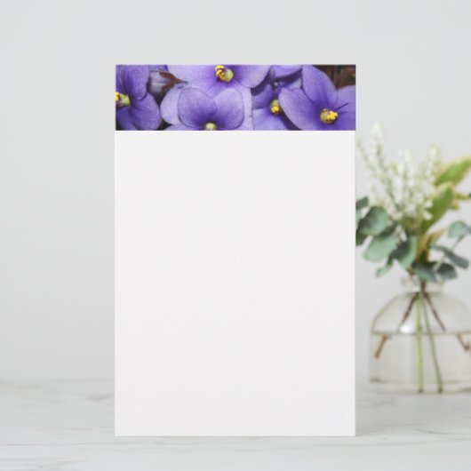 Violet Boquet Briefpapier (Staand voorkant)
