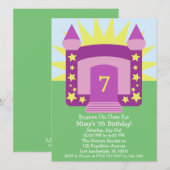 Violet Bounce op Bounce House Birthday Party Kaart (Voorkant / Achterkant)