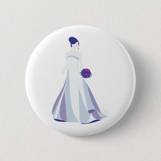 Violet Bouquet Bride Ronde Button 5,7 Cm (Voorkant)