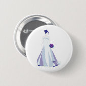 Violet Bouquet Bride Ronde Button 5,7 Cm (Voorkant /achterkant)