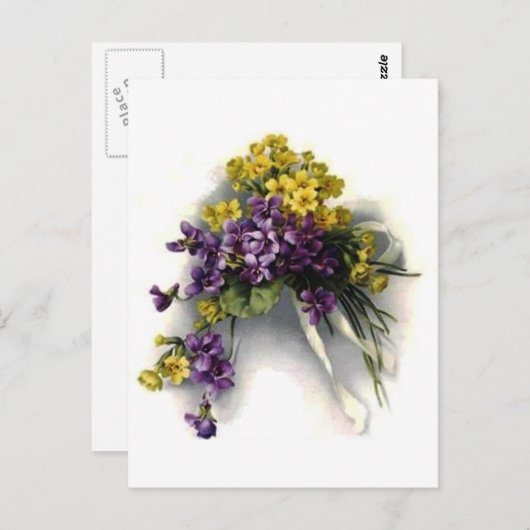 Violet Bouquet Briefkaart (Voorkant / Achterkant)
