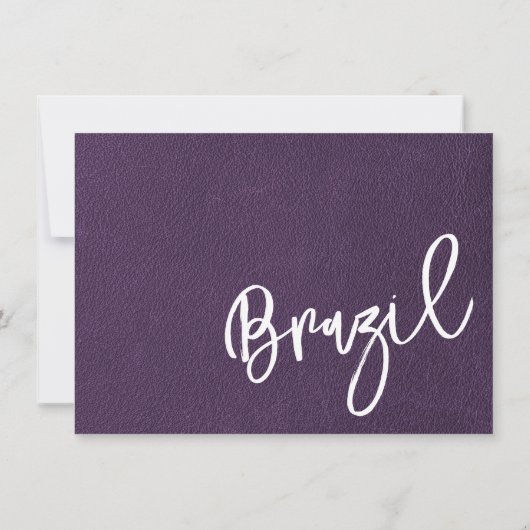 Violet Brazilië Paspoort Bedankkaart (Achterkant)