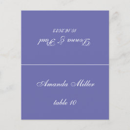 Violet Bruiloft Plaats Kaart met Gedrukte Gast Naa