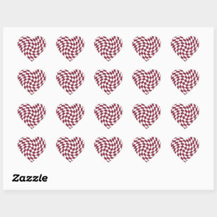 Violet Burgundy Wedding Collectie Checkered Hart Sticker