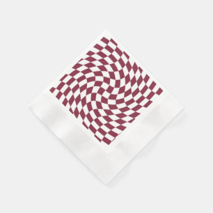 Violet Burgundy Wedding Collectie Checkered Servet