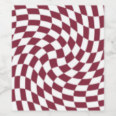 Violet Burgundy Wedding Collectie Checkered Wijn Etiket (Enkel label)