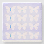 Violet Butterflies Marble Stone Onderzetter (Voorkant)