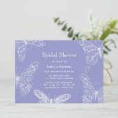 Violet Butterfly Bridal Shower Kaart (Staand voorkant)