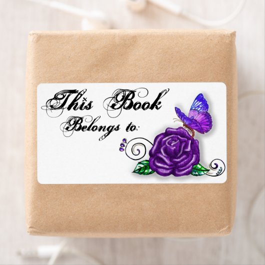 Violet Butterfly en Roos design Etiket (Insitu)