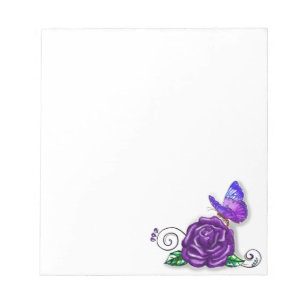 Violet Butterfly en Roos design Notitieblok