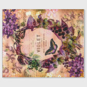 Violet Butterfly Ephemera Ontkoppeling Tissu Cadeaupapier (Vlak)