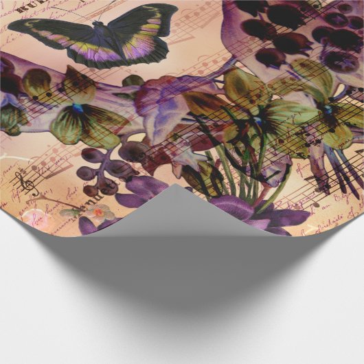  Violet Butterfly Ephemera Ontkoppeling Tissu Cadeaupapier (Hoek)