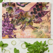 Violet Butterfly Floral Ephemera Theedoek (Gevouwen)