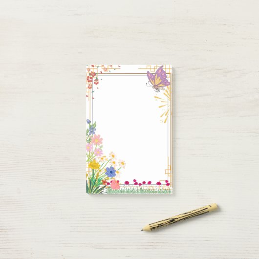 Violet Butterfly lijst notitieblok Post-it® Notes (Op bureau)