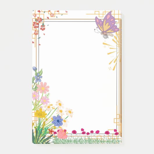 Violet Butterfly lijst notitieblok Post-it® Notes (Voorkant)