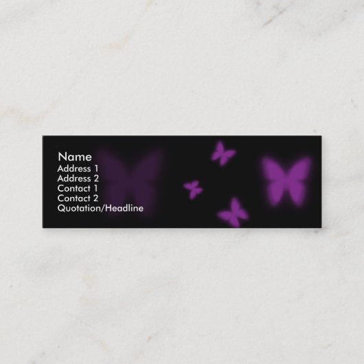 Violet Butterfly Mini Visitekaartje (Voorkant)