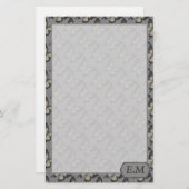 Violet Butterfly Pattern - Gepersonaliseerd Briefpapier (Voorkant / Achterkant)