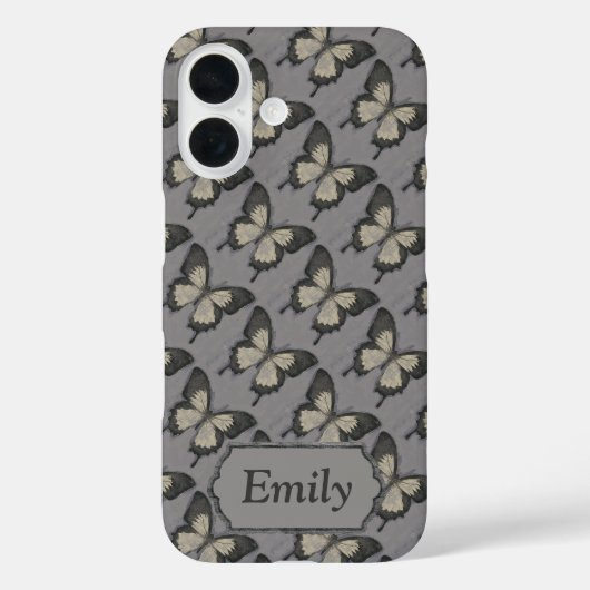 Violet Butterfly Pattern - Gepersonaliseerd Case-Mate iPhone Case (Achterkant)