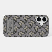  Violet Butterfly Pattern - Gepersonaliseerd iPhone 16 Hoesje (Achterkant horizontaal)