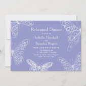 Violet Butterfly repesial Dinner Invitation Kaart (Voorkant)