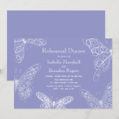 Violet Butterfly repesial Dinner Invitation Kaart (Voorkant / Achterkant)
