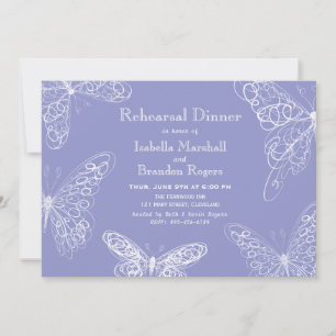 Violet Butterfly repesial Dinner Invitation Kaart