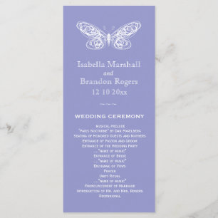 Violet Butterfly Wedding Programme Programmakaart