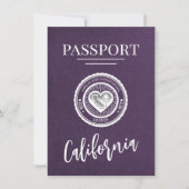 Violet California Passport Bewaar de datum Save The Date (Voorkant)
