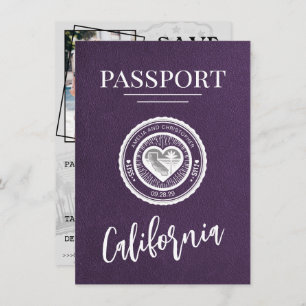 Violet California Passport Bewaar de datum Save The Date
