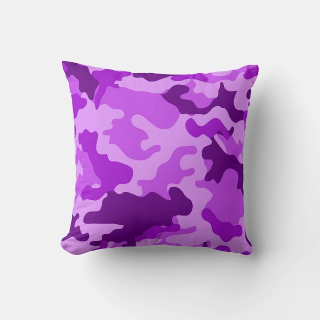 Violet Camo Pattern Sierkussen (Voorkant)