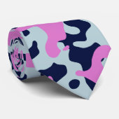 Violet Camouflage in Deep Blue en Soft Blue Stropdas (Opgerold)