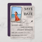 Violet Cancun Passport Sla de datum op Save The Date (Voorkant / Achterkant)