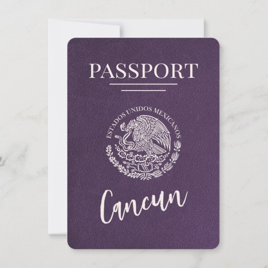 Violet Cancun Passport Sla de datum op Save The Date (Achterkant)