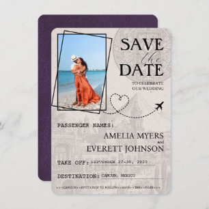 Violet Cancun Passport Sla de datum op Save The Date