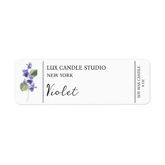 Violet Candle Label (Voorkant)