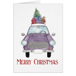 Violet Car met kerstcadeaus
