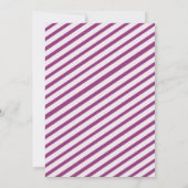 Violet Carnival Stripes Moderne Weddenschap Kaart (Achterkant)
