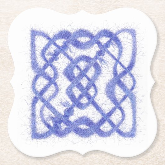 VIOLET CELTIC KNOOP Beugel Shape Paper Onderzetter (Voorkant)
