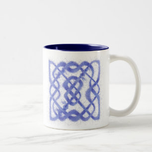 VIOLET CELTIC KNOT Navy Two-Tone Mok
