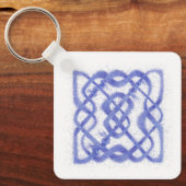 VIOLET CELTIC KNOT Square Aluminium Sleutelhanger (Voorkant)